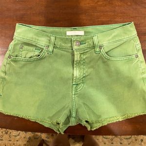 7 for All Mankind Jean green jean shorts